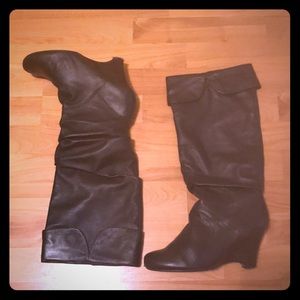 Naughty Monkey Chocolate brown leather boots.